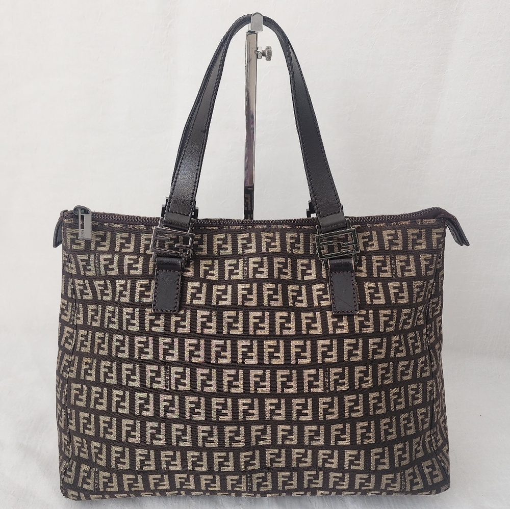 Auth Fendi Zucca FF Tote Bag - Picture 2 of 10
